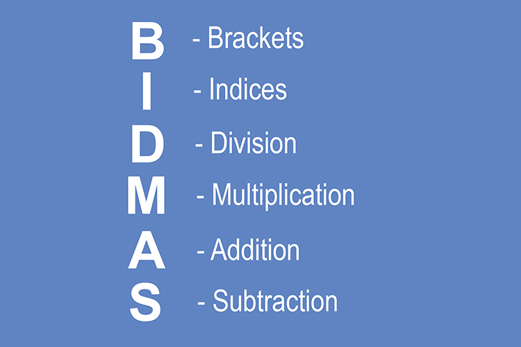 List of the order of BIDMAS